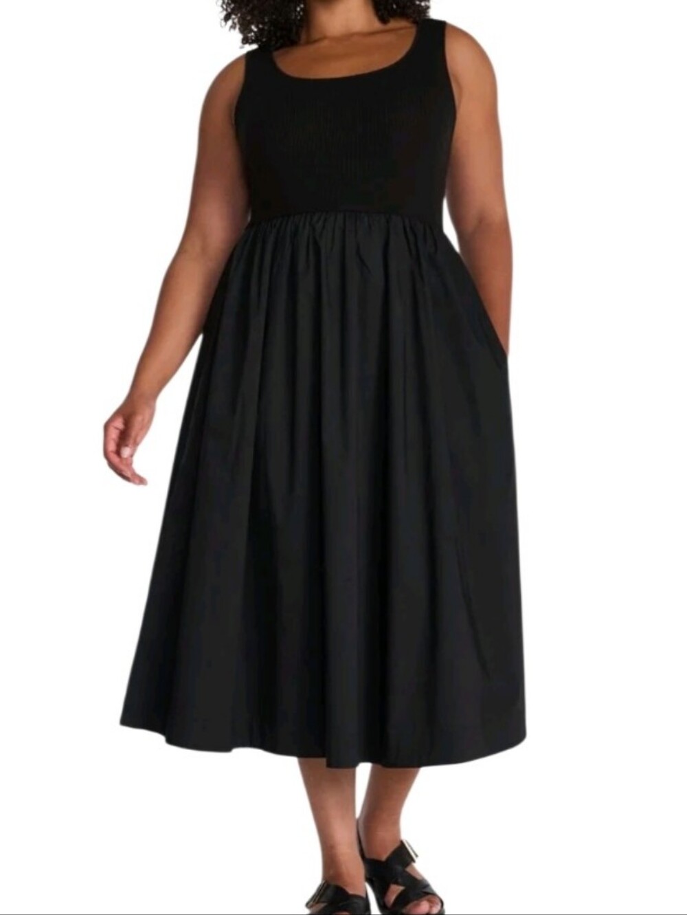 Sleeveless Black Maxi Dress - Classic A-Line Sz 22